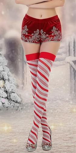 Image of ToBeInStyle Women's Novelty Vertical Spiral Striped Thigh High Stockings