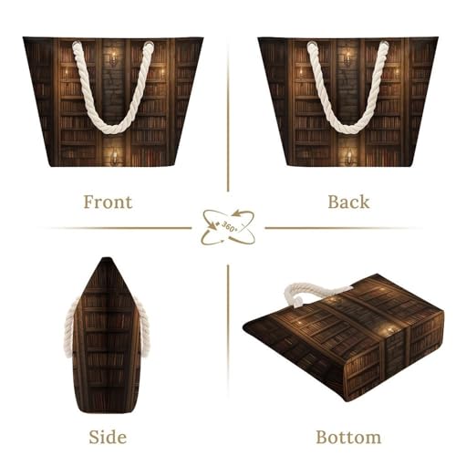 Womens Waterproof Tote Bag Portable Beach Handbag with Inner Pocket Grocery Shoulder Bag for Vacation Travel4