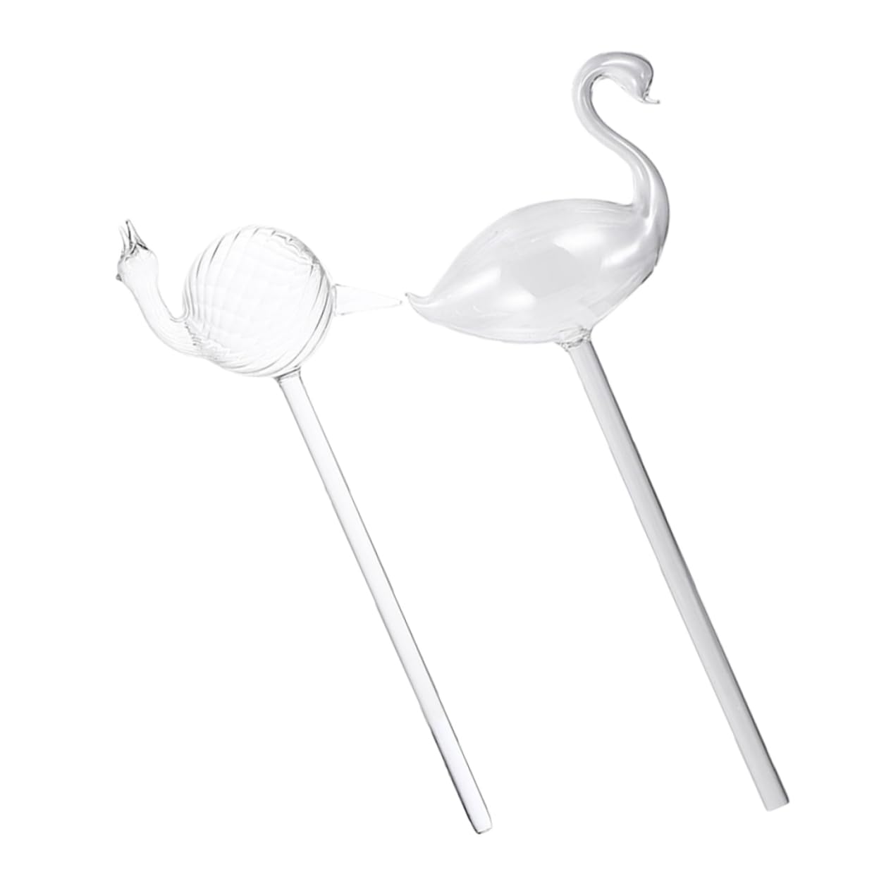 ibasenice Vetro Gocciolatore Automatico Autoirrigazione 2 Pezzi, Elegante e Pratico, per Piante in Vaso per Casa | Forma Chiocciola e Cigno, Uso in Casa e Vasi da Fiore, per Irrigazione Automatica Stile Elegante
