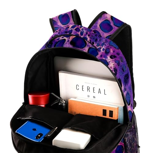 Sac à dos léopard violet Campus avec porte-bouteille pour l'école - 4