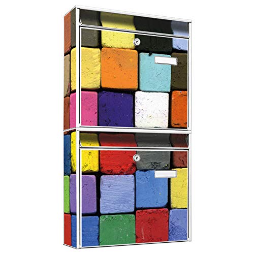 banjado Briefkastenanlage 2 Fach - 2 Briefkästen 36x64x10cm groß -...