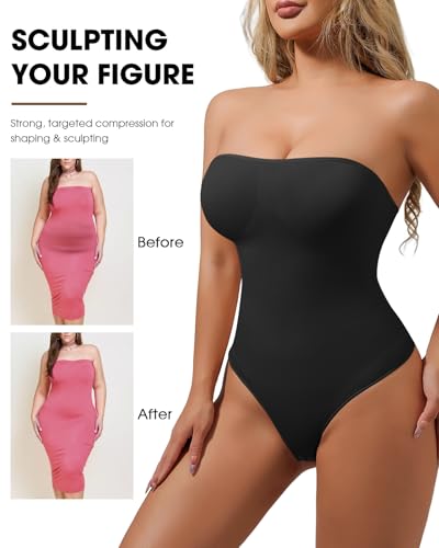 Thong Shapewear Tummy Control Shapewear Bodysuit Strapless Bodysuit Seamless Tube Body Shaper3