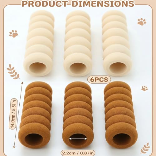 Image of 6-Piece EVA Door Handle Cover Set, Anti-Collision Wall Protector and Door Handle Stopper for Home, Soft Door Knob Guard for Kids Safety (Beige & Brown)