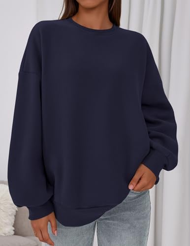PRETTYGARDEN Sweatshirt for Women Oversized Crewneck Long Sleeve Pullover Fleece Top 2025 Fall Winter Fashion Outfits Clothes