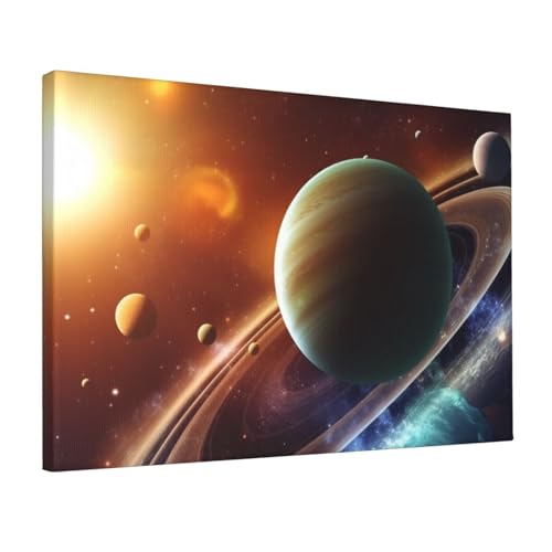 Toile murale de planètes YoupO : une décoration d'intérieur aux détails soignés