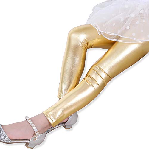 Kids Toddler Girls Faux Leather Pants Shiny Strech Leggings Tights3