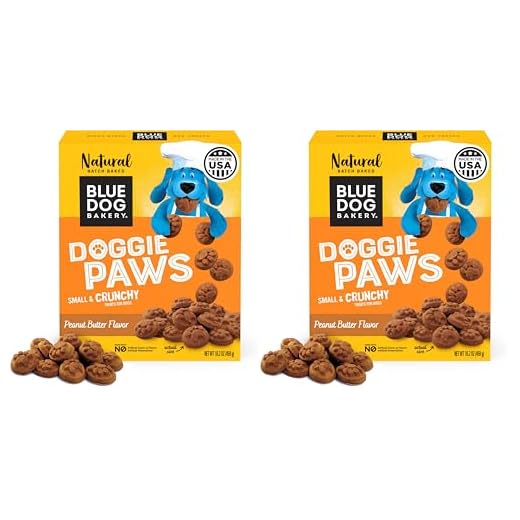 Blue Dog Bakery Natural Dog Treats,Doggie Paws,Peanut Butter Flavor,16.2oz,(Pack of 2)