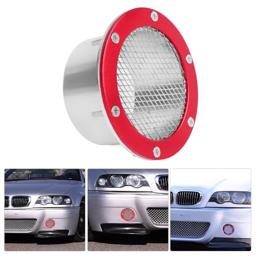 Image of BARTOO Bumper Intake Air Duct Vent Car Mesh Grille Inlet Cover, Racing Trim Hood Scoop Accessory Modification, Red