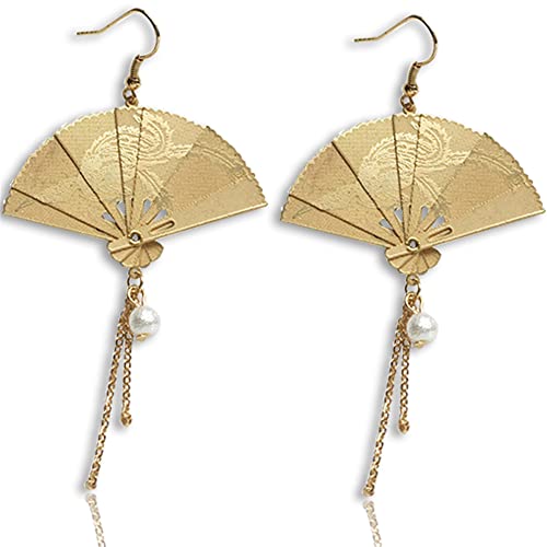 Asymmetric Fan Earrings, Sector Drop Earrings, Small Fan Dangle Earrings Cute Retro Ethnic Pretty Stud Earrings