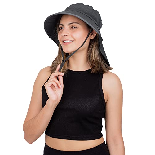 Image of JAN & JUL Water Resistant Sun Hat with UV Protection and Neck Flap for Men and Women