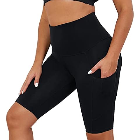 COOLOMG Damen Kurze Laufhose Yoga Shorts Cover