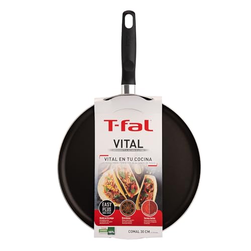 La Mejor Recopilación de Comal T Fal que puedes comprar esta semana. 44 T-fal Sartén Crepera Grill 30 cm Vital, color Negro, Antiadherente Easy Plus, con Thermo-Señal, Calor Uniforme, Fácil Limpieza, 0391100