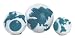 Planet Dog Orbee Tuff Senior Treat Spot Dog Ball for Older Dogs, Made in the USA, 100% Guaranteed, Small 2.24-Inch, Sliver and Teal