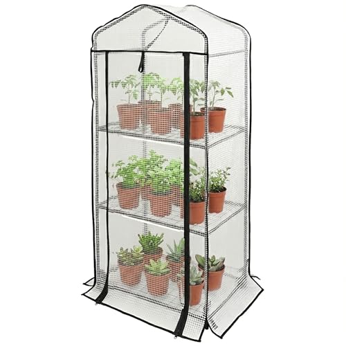 My Garden Greenhouse Cover Replacement 58x39x125cm Breathable PE Mesh Plastic Green House Cover 3 Tier Water Resistant Greenhouse Replacement Cover for Garden Plants Seedlings & Flowers