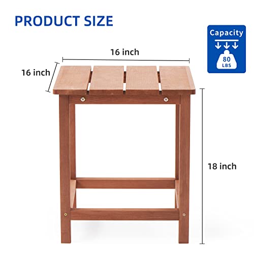 Soliwood SOLIWOOD-NEW ADIRONDACK TABLE-DARK BROWN Outdoor Wooden Adirondack Patio Side Table, Cedar Wood Garden End Table thumb #2