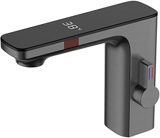 SPORTARC Intelligenter Sensor-Waschbecken-Wasserhahn Badezimmer-Waschbeckensensor-Wasserhähne Digitalanzeige Warm- und Kaltwasser-Mischbatterie berührungsloser automatischer Wasserhahn 1, 27 cm 1/2