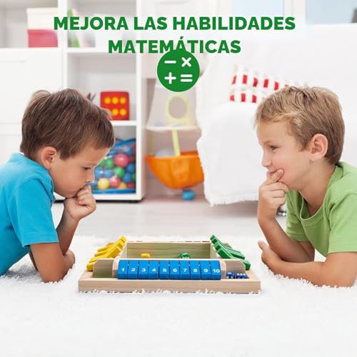 Miniatura 5 de Juego De Dados De Shut The Box, Juego De Mesa De Madera, Cierra La Caja Juego Con 8 Dados, Juguetes De Matematicas Para Niños,Juegos De Tablero Familiares Y Viaje, Juegos De Pub Tradicionales Adultos