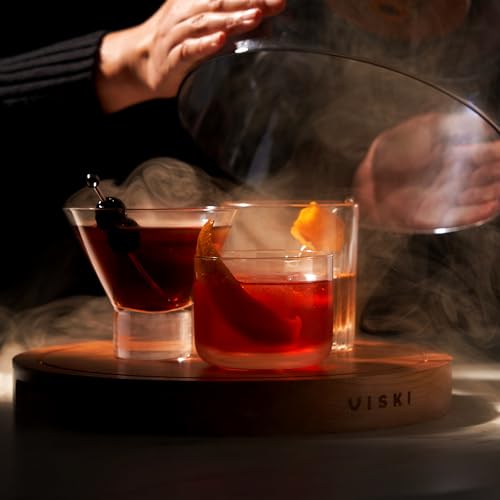 Alchemi by Viski Kit de infusor de coquetel defumado, cúpula prática para defumar com chips de uísqu