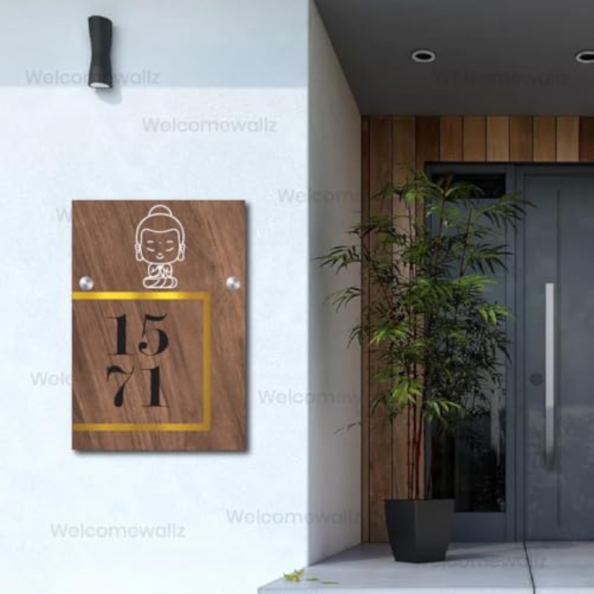 Lord Buddha Name Plate for Home Entrance