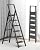 COROCO 6 Step Ladder for 12 Feet High Ceiling, Folding Step Stool with Handgrip and Anti-Slip Wide Pedal, Portable Lightweight Aluminum Stepladder for Kitchen, Home (330 lbs Capacity) - Black