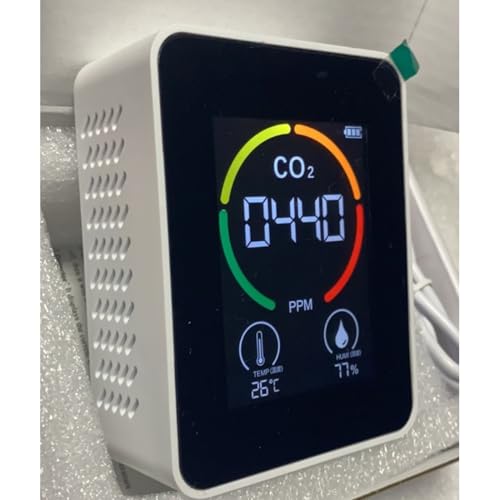 Détecteur CO2 Portable 5 dans 1 Moniteur de qualité de L'air Formaldéhyde Hcho TVOC Temp Humi Detector Detector Aperpé à la Détection de la Batterie pour Les écoles de Gymnase du
