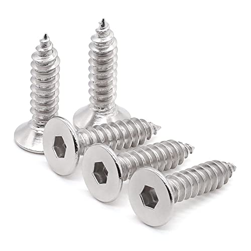 Vis à bois en acier inoxydable 304 Glvaner M6 x 25 mm filetées pour menuiserie exigeante