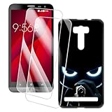 OAGELIM 2er Pack Bildschirm Schutzfolie + Hülle Kompatibel mit Asus Zenfone 2 Laser ZE601KL (6 Zoll) Künstlerisch Bedruckte Hülle & Gehärtetes Glas Kratzfest (Ziel)