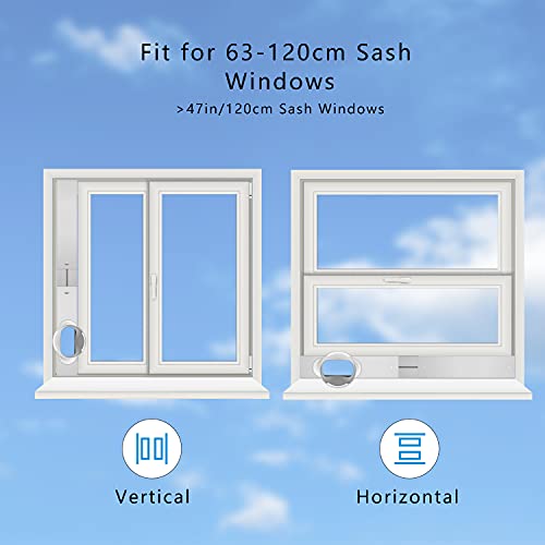 YUESUO Portable Air Conditioner Window Kit, Slide Window Vent Kit for Portable AC Hose with 5.9\" Diameter - Thumbnail 4