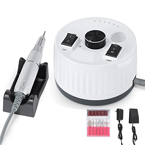 Bestauty - Lime à ongles électrique professionnelle à faible bruit - 30 000 tr/min - Pour ongles en acrylique/gel - Pour manucure et pédicure - Avec embouts à pédale et porte-stylo Cover
