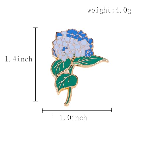Image of Enamel Pin Floral Boutonniere for Women, Hydrangea Flower Pin Lapel, for Women, Men, Teens, Teachers, Nurses, Doctors, Lawyers, Party, Wedding, Prom, Anniversary, Birthday Gift