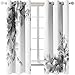 PVMLVM Tende Oscuranti Per Interni 2 Pannelli Tenda Finestra Con Occhielli Fiori Grigi Astratti Tende Soggiorno Cucina Finestre Moderne Decorare 3D Tenda Oscurante Termica Isolante 300x280cm