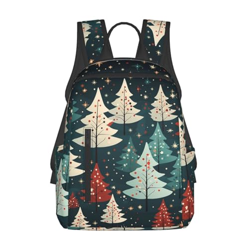 Backpack 14.7 inch Lightweight Large Bookbag Red Christmas Tree Daypack for Travel Office Work