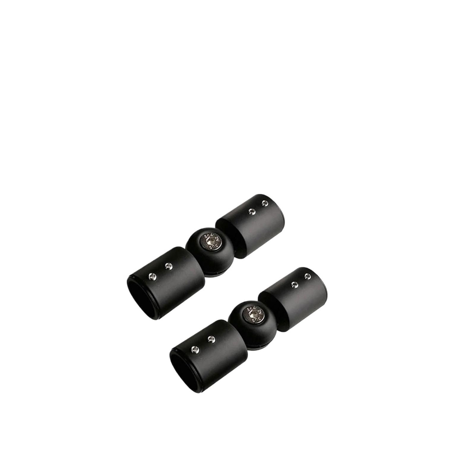 Corner Curtain Rod Connectors 2 Pieces Rod Connector for Bay Window Blinds Shower Room Elbow(25mm matt black)