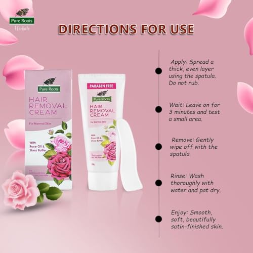 Image of Pure Roots Hair Removal Cream 50g Pack of 3 Combo (ROSE 50G PK2)