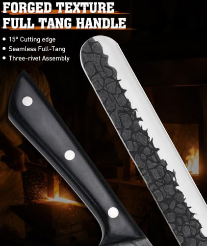 Naitesen 4PCS BBQ Brisket Knife Set With Roll Bag, Forged Butcher Knife Set - image 6