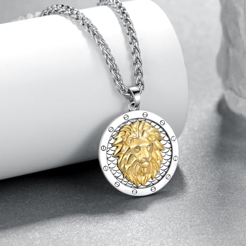 Yin Yang Dragon Necklace/Lion Necklace 925 Sterling Silver Mens Necklace Birthday Jewelry Gifts for Men Women2