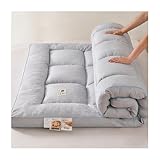 sur-Matelas en Fibre De Soja Naturelle Épaisseur 7cm Matelas Antidérapant AVCE 4 Bandes d'angle Surmatelas avec Un Toucher Doux pour Canapé-Lit, Clic Clac(C,KING-180x200cm)