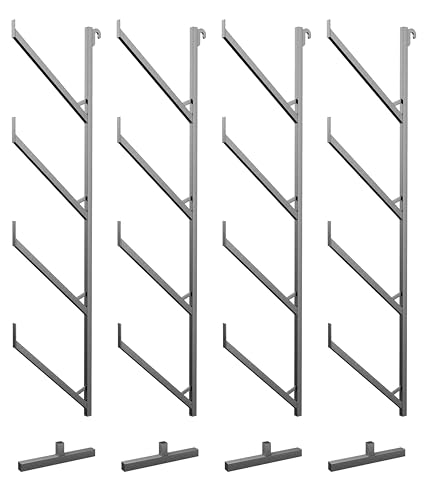 OAKMOORE Shipping Container Pipe Rack - Heavy Duty 4 Pack Shipping Container Pipe Storage Shelves for Jobsites - Conex Compatible - No Drilling Required