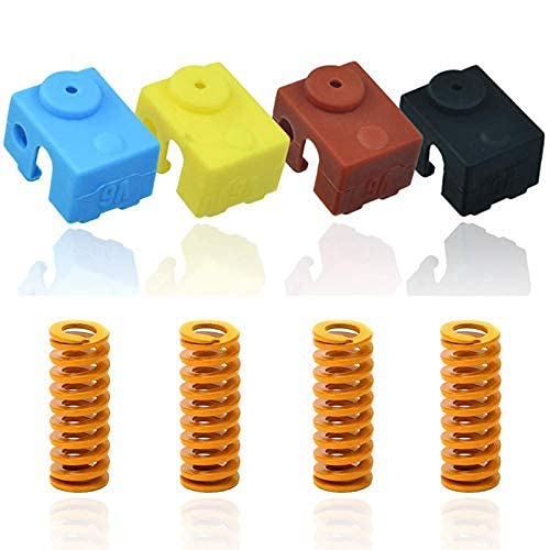 long lasting Printer Accessories Camisin 3D Printer Parts Silicone Sock for V6 Extruder Hotend Heater Block Cover and Compression Mould Die Springs Heated Good stability