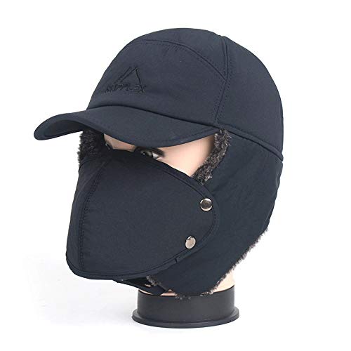Chapeau aviateur homme pour le ski et le outdoor hivernal en coton gris bleu