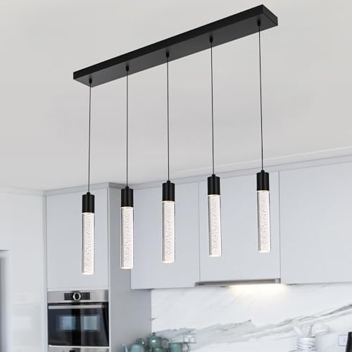 MELUCEE 5-Light Crystal LED Pendant