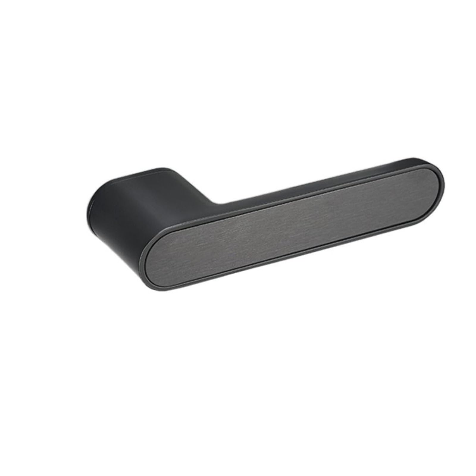Zinc Alloy Door Handle Lock Interior Mute Set Minimalist Silent Panel Hardware(-Black-Round)