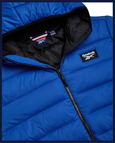 Image of Reebok Mens Puffer Jacket - Lightweight Quilted Glacier Shield Plus Size Puffer Jackets for Men - Insulated Mens Winter Coats
