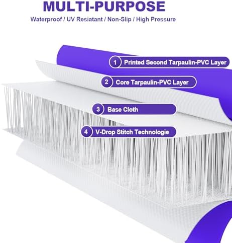 FBSPORT Inflatable Gymnastics Air Tumbling Track Mat Purple Black Length 13ft Thickness 4 inches, Air Tumble Track Mat with Electric Air Pump for Home Use Training Cheerleading Yoga Water Gym Park — view 7
