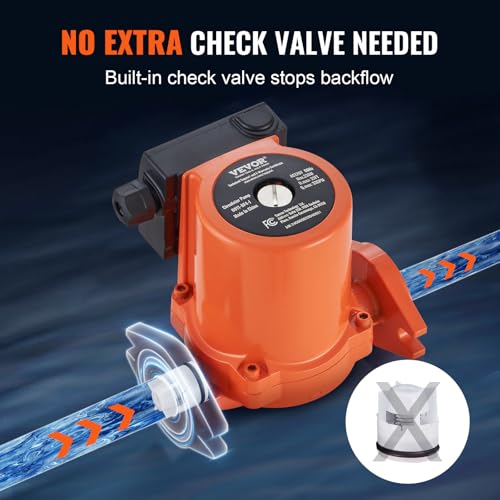 Image of VEVOR 0011-BF4-J Cast Iron Circulating Pump, 33 GPM Hot Water Circulation Pump, 1-1 /4 inch NPT Flange 3-Speed Circulator Pump, Quiet Operation Circulator for Floor Heating /Home Water Heater System