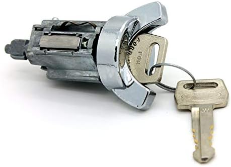 New Chrome Ignition Lock Cylinder Switch with Keys Compatible with Ford F-Series Pickup Trucks Bronco