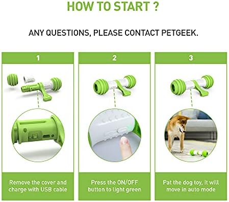 PETGEEK Automatic Interactive Dog Toys, Dog Interactive Toys for Boredom, Dog Toys Self Play for Entertainment with More Durable TPU Upgraded Material, Dog Bones for Small Medium Large Dogs