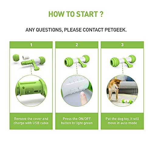 Petgeek Interactive Dog Toys, Durable Motion Activated Automatic Dog Bone For Medium & Large Dogs Boredom, Electronic Dog Enrichment Toys To Chase, Usb Rechargeable #TOP4