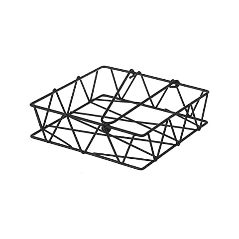 D,casa Geometric Black Metal Napkin Holder Cover