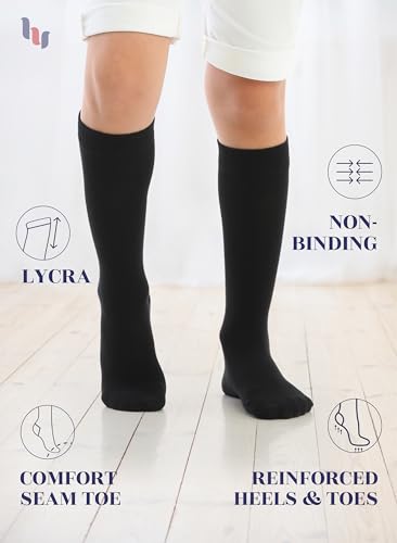 Image of Knee High Socks for Girls Boys Toddlers, Unisex Little Kids, Soft, Long School Uniform Socks 3-14 Years Old, 3 6 9 Pairs